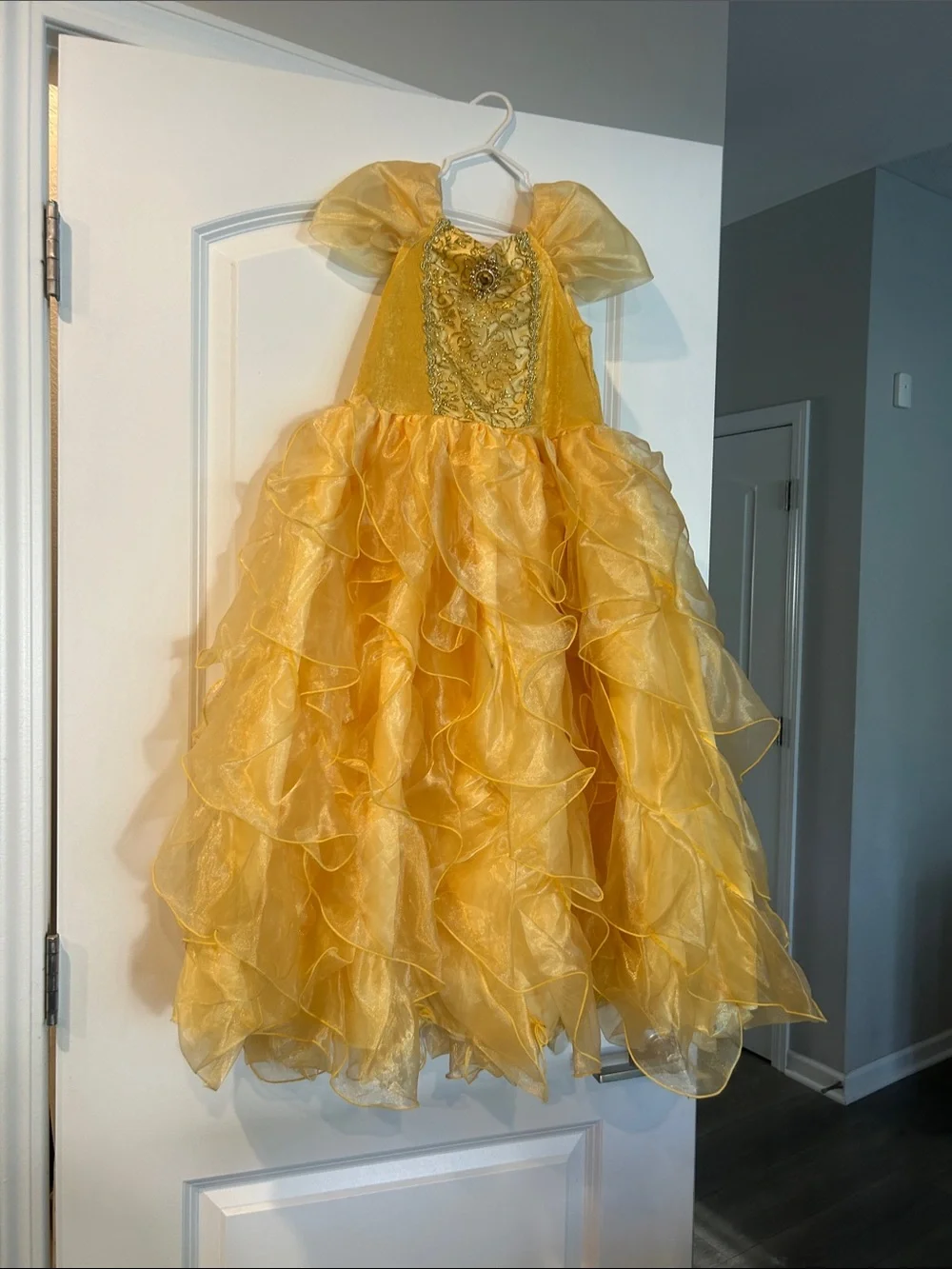 Yellow Princess Ruffle Ball Gown Kids Costume